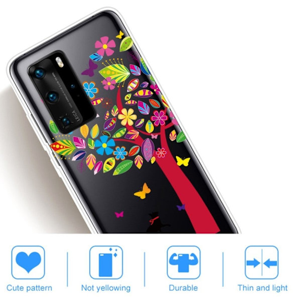 Deco Huawei P40 Cover - Farverigt Træ Multicolor