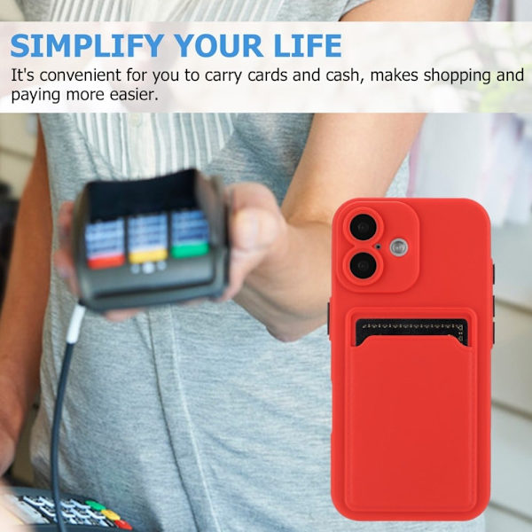 Kortholder cover til iPhone 16 - Rød Red