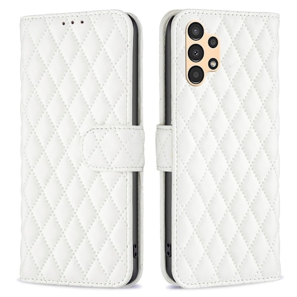 Rhombus mat Samsung Galaxy A13 5G / Samsung Galaxy A13 4G flip etui - Hvid White