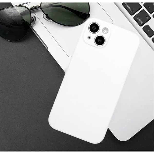 Viistetty pudotusta estävä kumipäällysteinen suojus iPhone 15:lle - Valkoinen White