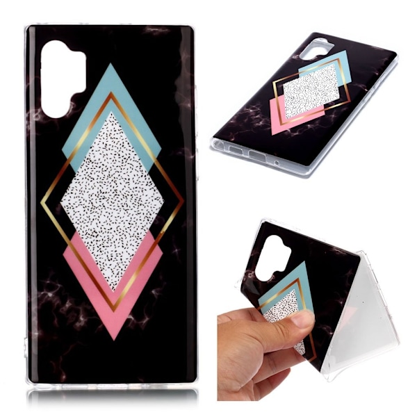 Marble Samsung Galaxy Note 10 Pro kuoret - Timantti Sininen / Ruusu Marmori Multicolor