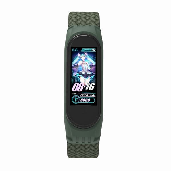 Xiaomi Mi Band 5 / 4 / 3 elastisk nylon-urrem - Grøn / Størrelse: L Green