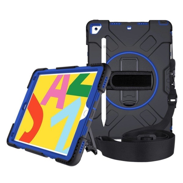 iPad 10.2 (2019) 360 degree durable dual color silicone case - B Black