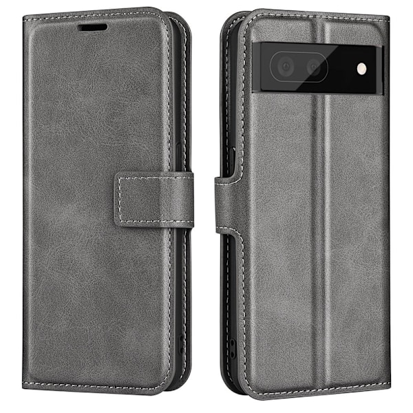 Skinn-etui i lommebok-stil for Google Pixel 7 Pro - Grå Silver grey