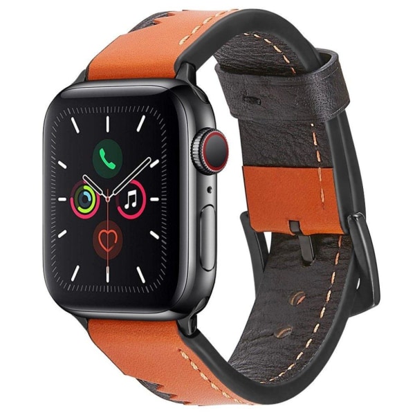 Ægte læderarmbånd med takker til Apple Watch Series 5 / 4 40mm - Lysebrun Brown