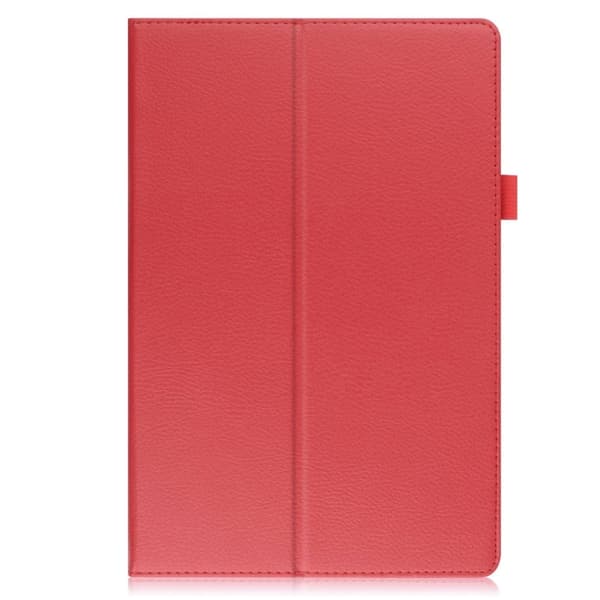 Sammenleggbart etui med Lichi-tekstur for Samsung Galaxy Tab A8 10.5 (2021) - Rød Red