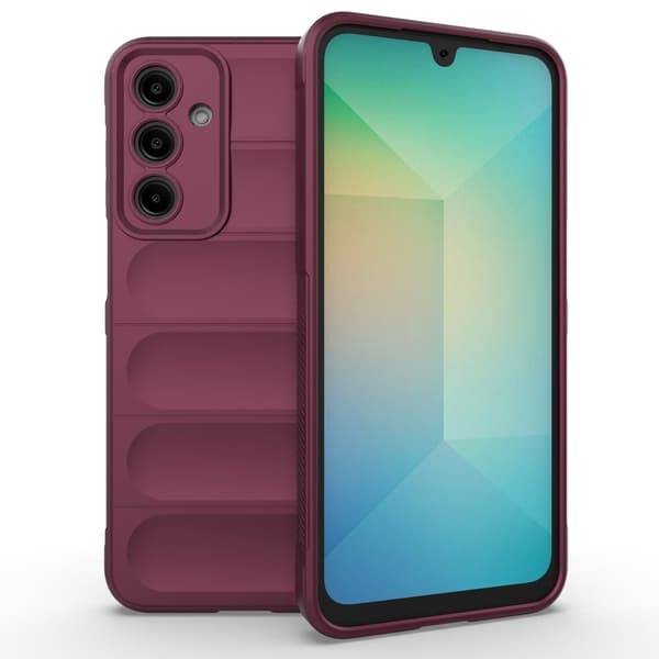 Mjukt greppformat Samsung Galaxy A16 skal - Vinröd Röd