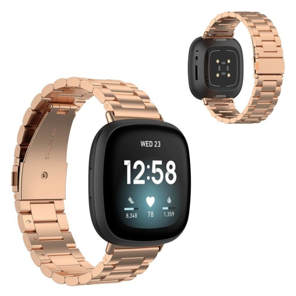 Fitbit Sense / Versa 3 rostfritt stål klockarmband - rosa guld Rosa