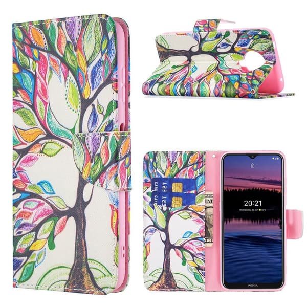 Wonderland Nokia G20 Flip etui - Farvet træ Multicolor