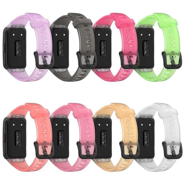Honor Band 6 läpinäkyvä tyyli kellon hihna - Läpinäkyvä Vaaleanpunainen Pink