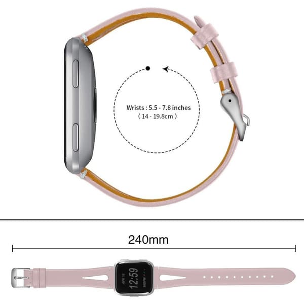 Aitoa nahkaa oleva kellonauha Fitbit Versa - Pinkki Pink
