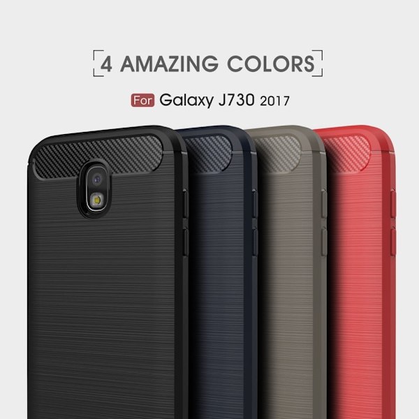 Samsung Galaxy J7 (2017) hiilitekstuurinen suojakuori - Punainen Red