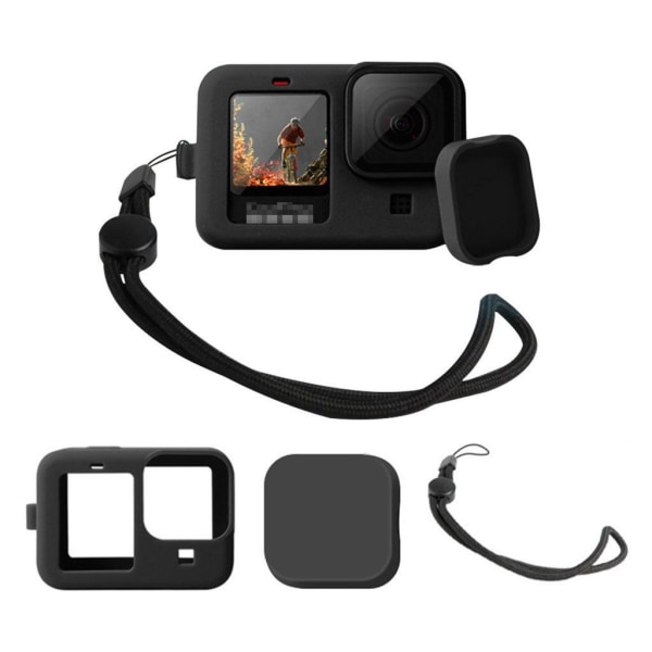 GoPro Hero 9 silikone etui with lens cap - sort Black