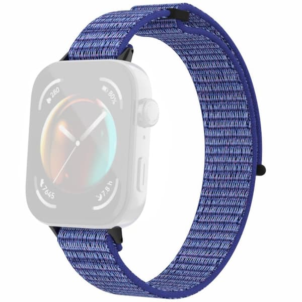 Huawei Watch Fit 3 Watch Strap Magic Tape Nylon Wrist band - Midnight Blue Blå