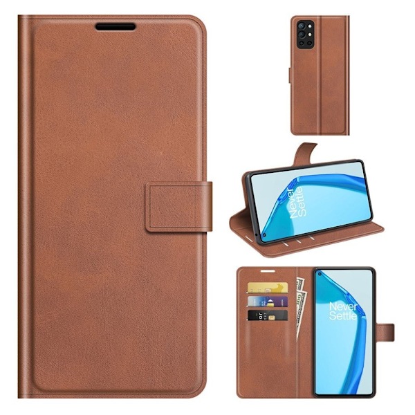 Wallet-style Læder Etui til Oneplus 9r - Brun Brown