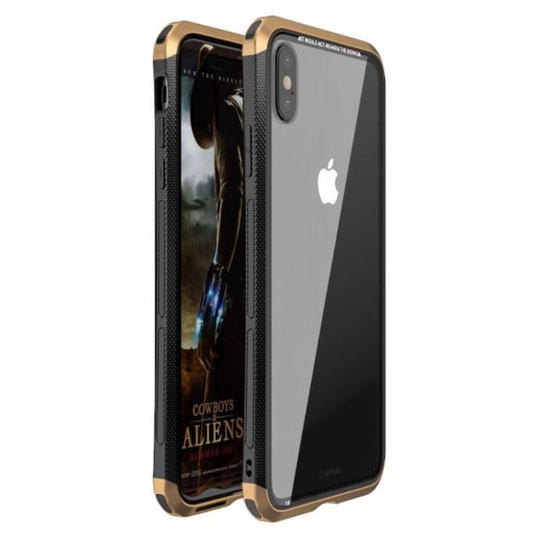 iPhone Xs Max LUPHIE karkaistu lasi ja metalli muovinen hybriidi Gold