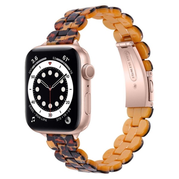 Apple Watch 42mm - 44mm stilfuld urrem i resin - Leopard Print Brown