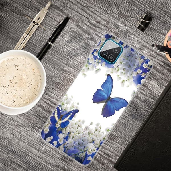 Deco Samsung Galaxy A12 5G Etui - Blå Sommerfugl Blue