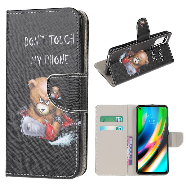 Wonderland Motorola Moto G9 Plus flip kuoret - Karhu Brown