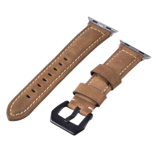 Apple Watch Series 4 40mm frosted split leather watch band - Lig Brown