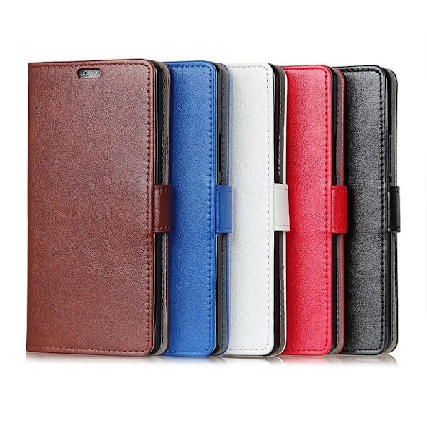 Sony Xperia L2 etui i saddellæder med kortholder - Sort Black