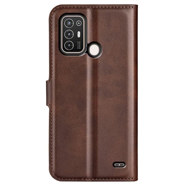 Læderetui med Pung til ZTE Blade A52 - Brun Brown