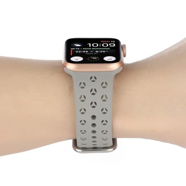 Apple Watch Series 8 (41mm) silikonerem i hul stil - Grå Silver grey
