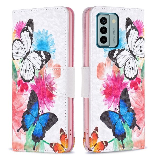Wonderland Nokia G22 Flip Etui - To Sommerfugle Pink