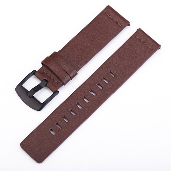 äkta läder klockarmband för Seiko, Suunto and Sony watch - mörkbrun Brun
