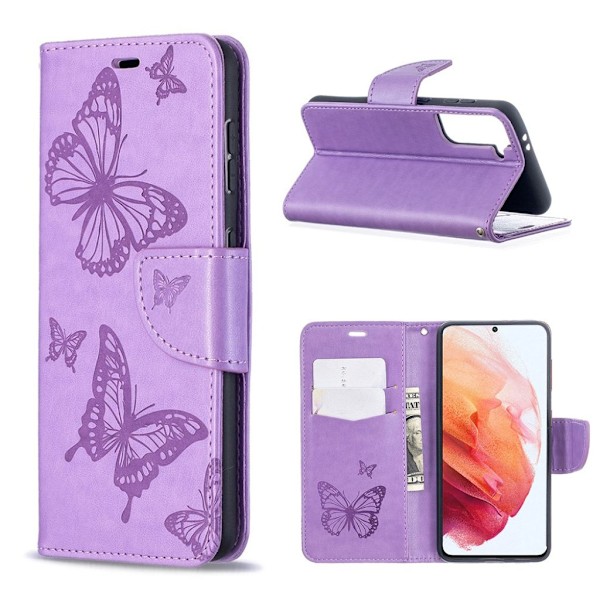 Perhonen Samsung Galaxy S21 Flip Case - violetti Purple