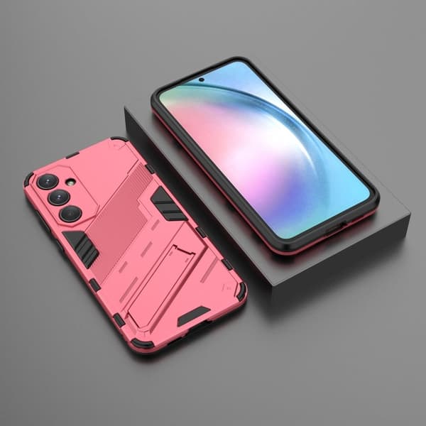 Iskunkestävä hybridisuoja modernilla kosketuksella Samsung Galaxy A55 - Ruusu Pink