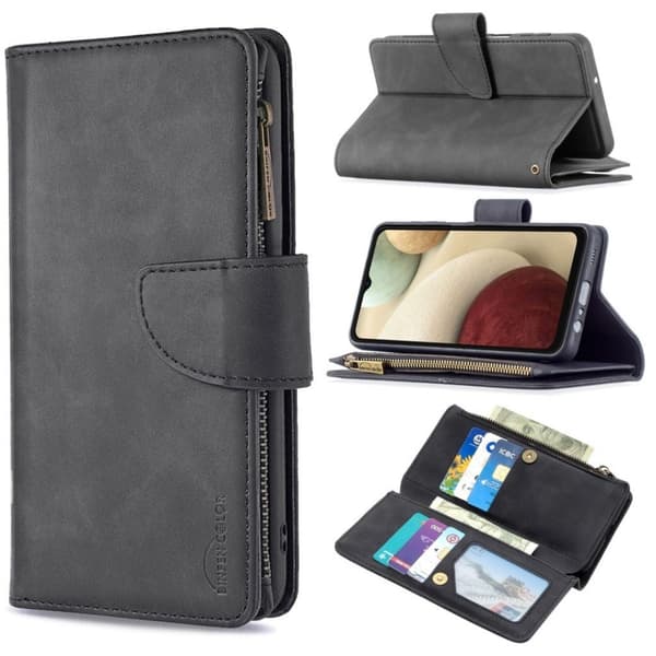 Premium Wallet Samsung Galaxy A12 5g Flip Etui - Sort Black