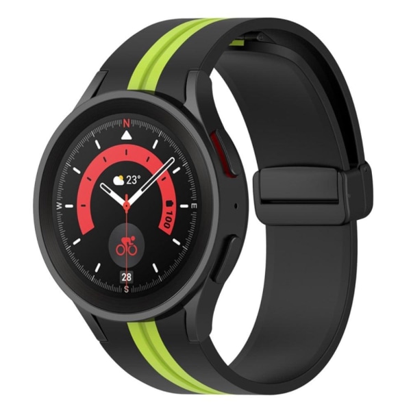 Samsung Galaxy Watch 5 / 4 / 3 dual color silicone watch strap black buckle - Black / Lime Black