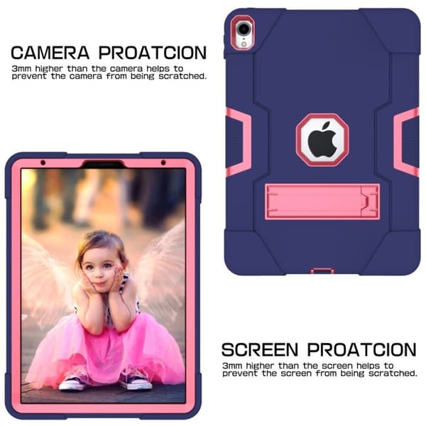 iPad Pro 11" (2018) stødsikkert hybrid etui - Mørkeblå / Rose Blue