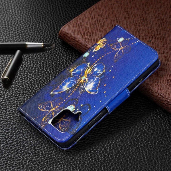 Wonderland Samsung Galaxy A42 5g Flip Etui - Krystal Sommerfugle Blue