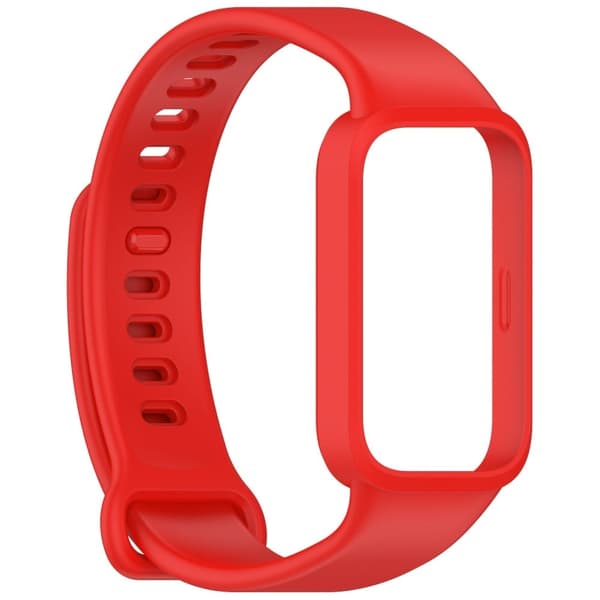 Silicone Band with Case Xiaomi Smart Band 9 Active / Redmi Band 3 Smartwatch Replacement Strap - Red Red