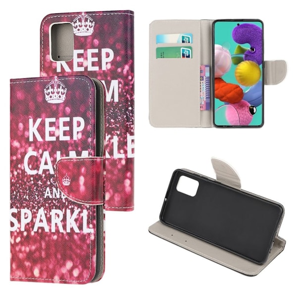Wonderland Samsung Galaxy A51 etui – Keep Calm and Sparkle Multicolor