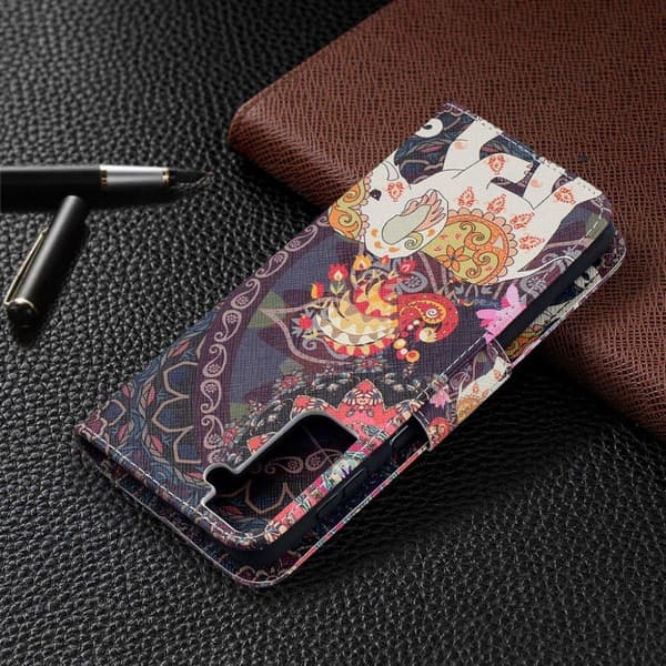 Wonderland Samsung Galaxy S21 Plus Flippetui - Elefant Multicolor