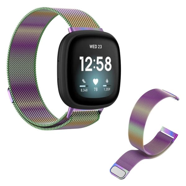 Fitbit Versa 3 rostfritt stål klockarmband - Multi-color / Storlek: L multifärg