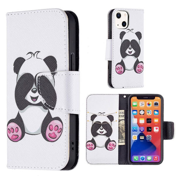 Wonderland iPhone 13 Flippetui - Panda Multicolor