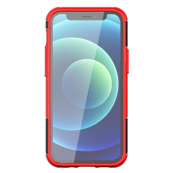 Kickstand cover with magnetic sheet for iPhone 12 Mini - Red Red