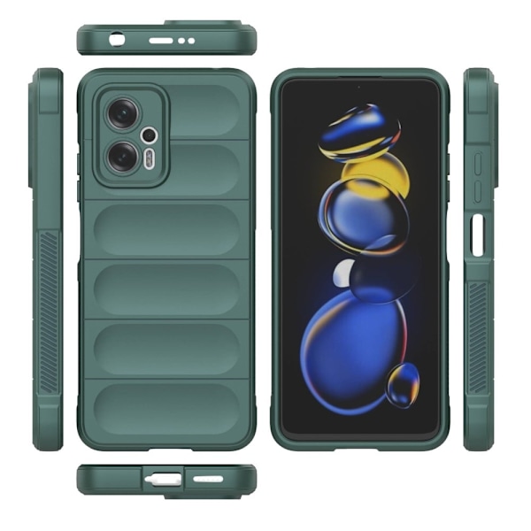 Mjukt greppformat Xiaomi Redmi Note 11T Pro Plus / Xiaomi Redmi Note 11T Pro / Xiaomi Poco X4 GT skal - Grön Grön