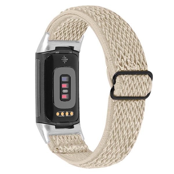 Fitbit Charge 5 elastisk nylon-urrem - Aprikos Brown