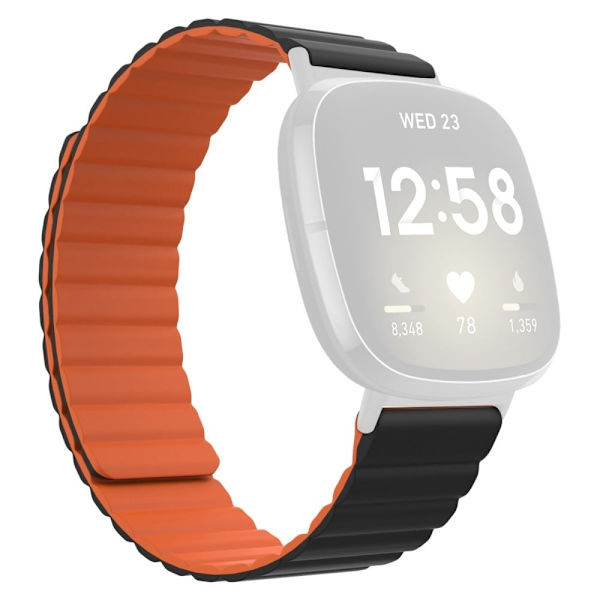 Fitbit Sense 2 / Versa 4 silikone-urrem - Sort / Orange Orange