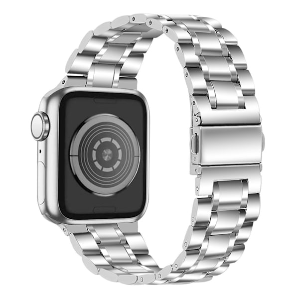 Apple Watch Series 8 (45mm) / Watch Ultra klockarmband i rostfritt stål med 5 pärlor - Silver Silvergrå
