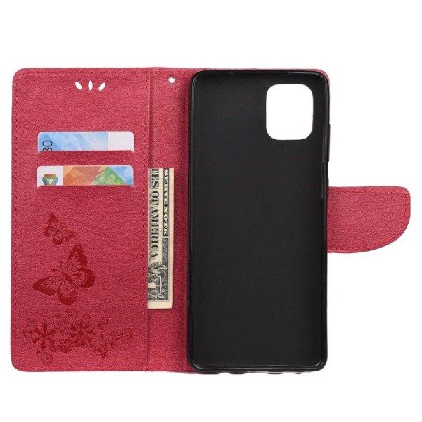 Butterfly Samsung Galaxy Note 10 Lite Etui - Rød Red