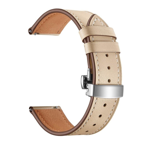 Garmin Vivoactive 3 / Vivomove HR cowhide leather watch band - S Beige