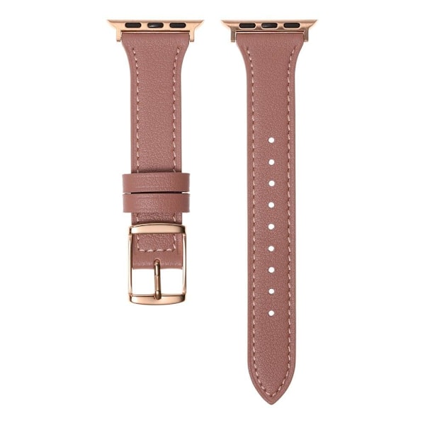 Apple Watch Series 8 (41mm) klockarmband i äkta läder - Mörkrosa Rosa