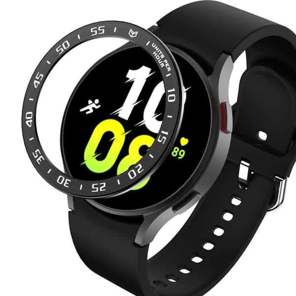 Samsung Galaxy Watch 5 (44mm) urkrans - Sort Ring Med Hvide Bogstaver Black
