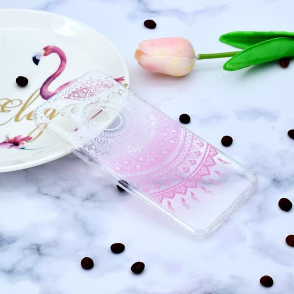 Huawei P Smart Plus mobilskal av silikon med tryckmotiv - Rosa blomma Rosa